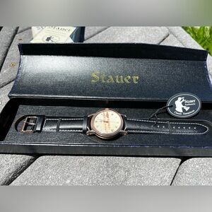 CLEARANCE NWT in Box Men’s Stauer Roman Numeral Watch With Leather Strap